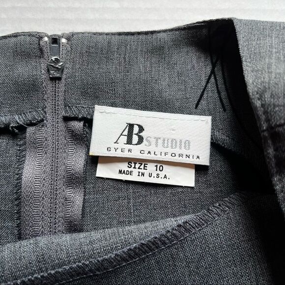 AB Studio Jumper Dress Size 10 gray with black stems and leaves beautiful - Picture 6 of 11